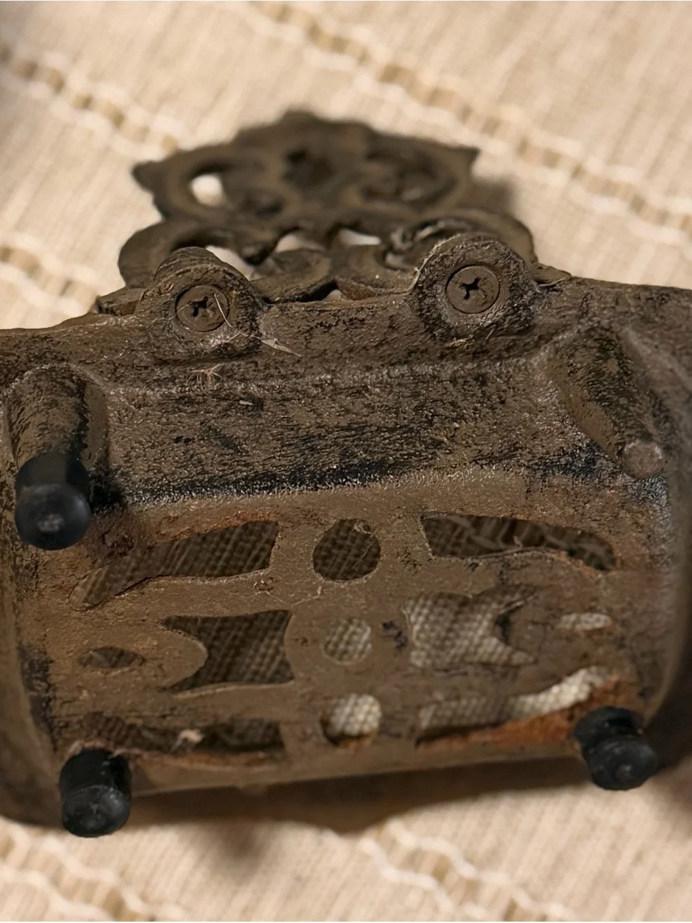 Vintage and Rustic Cast Iron Soap Dish - Brown Finish